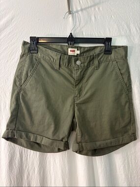 Levi's Olive Green Chino Roll-Hem Shorts